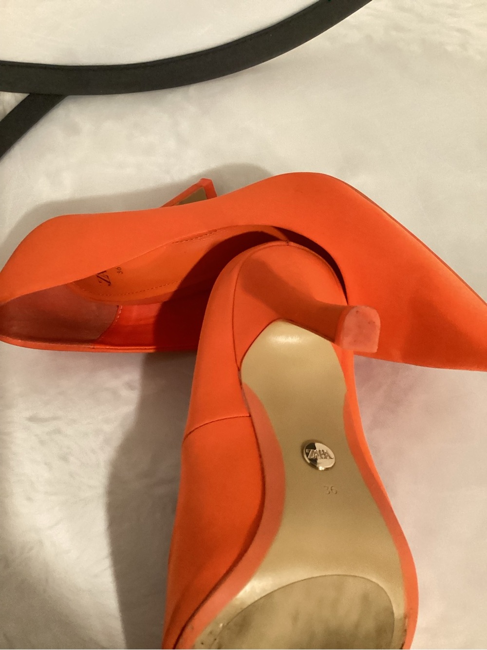 Zara Orange Pointed-Toe Stiletto Pumps - Picture 3 of 11
